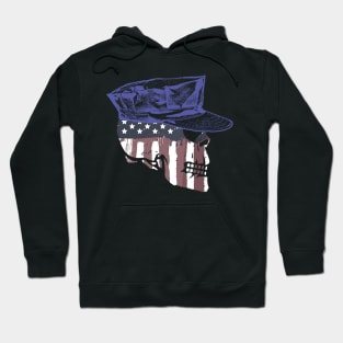 Painted American Flag Military Skull Hoodie